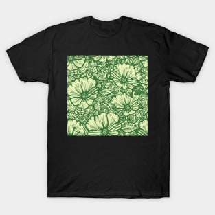 Hand Drawn Flower Seamless Pattern T-Shirt